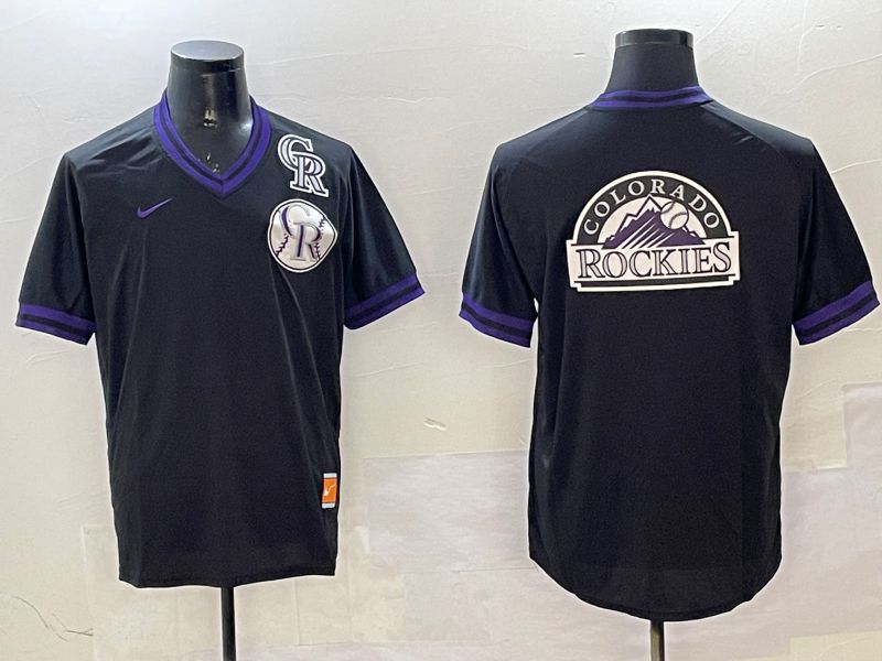 Men Colorado Rockies Blank Black Throwback Game 2025 Nike MLB Jersey style 4